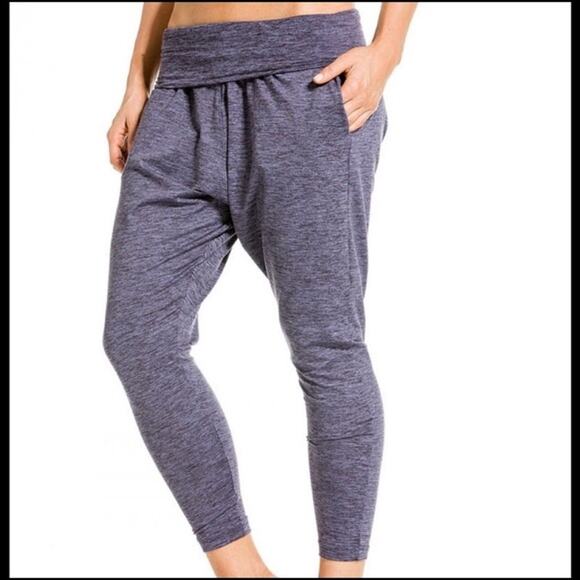 Hard Tail Harem Pants Roll Down Relaxed Boho Loungewear Yoga Active Gray Size L - Picture 1 of 13